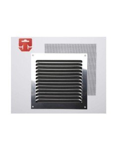 Grille Fepre Moustiquaire Acier inoxydable Chrome (15 x 15 cm) de Fepre, Registres, grilles et bouches d'aération - Ref: S790...