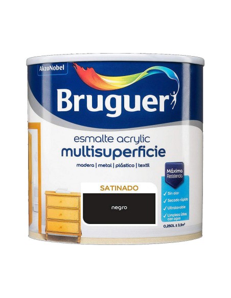 Pintura acrílica Bruguer Negro Esmalte acrílico (250 ml) | Tienda24 Tienda24.eu