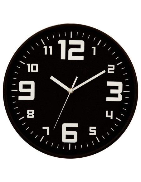 Wall Clock 5five Black polypropylene (Ø 30 cm) | Tienda24 Tienda24.eu