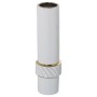 Vaso Alexandra House Living Branco Dourado Cerâmica 11 x 10 x 34 cm de Alexandra House Living, Jarrões - Ref: D1620867, Preço...