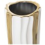 Vaso Alexandra House Living Branco Dourado Cerâmica 11 x 11 x 33 cm de Alexandra House Living, Jarrões - Ref: D1620893, Preço...