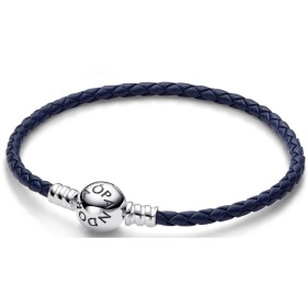 Pulsera Mujer Pandora ROUND CLASP BLUE BRAIDED LEATHER BRACELET de Pandora, Pulseras - Ref: S72099336, Precio: 78,63 €, Descu...