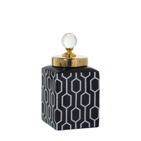 Potiche Alexandra House Living Blanc Noir Céramique 11 x 11 x 23 cm de Alexandra House Living, Vases - Réf : D1620922, Prix :...