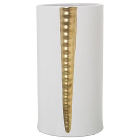 Vaso Alexandra House Living Branco Dourado Cerâmica 16 x 16 x 29 cm de Alexandra House Living, Jarrões - Ref: D1620925, Preço...