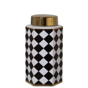 Vaso Alexandra House Living Bianco Nero Ceramica 14 x 13 x 25 cm di Alexandra House Living, Vasi - Rif: D1620926, Prezzo: 62,...