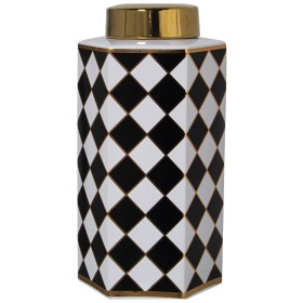 Vaso Alexandra House Living Bianco Nero Ceramica 16 x 14 x 30 cm di Alexandra House Living, Vasi - Rif: D1620927, Prezzo: 68,...