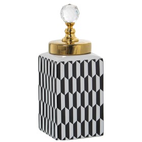 Vaso Alexandra House Living Bianco Nero Ceramica 11 x 11 x 26 cm di Alexandra House Living, Vasi - Rif: D1620932, Prezzo: 60,...