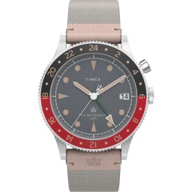 Montre Homme Timex THE WATERBURY GMT Gris (Ø 39 mm) de Timex, Montres bracelet - Réf : S72100183, Prix : 181,77 €, Remise : %