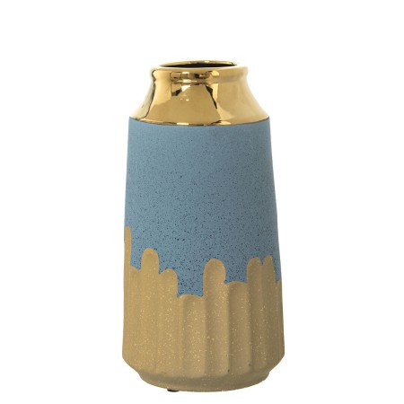 Vase Alexandra House Living Bleu Doré Céramique 13 x 13 x 24 cm de Alexandra House Living, Vases - Réf : D1620965, Prix : 30,...