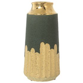 Vase Alexandra House Living Golden Dark green Ceramic 13 x 14 x 27 cm by Alexandra House Living, Vases - Ref: D1620966, Price...