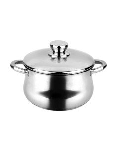 Casserole avec Couvercle en Verre Argenté Acier inoxydable 27 x 10 x 19,5 cm (6 Unités) | Tienda24 Tienda24.eu