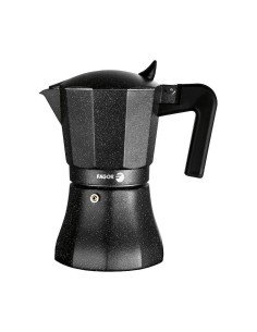 Cafetera Italiana Negro Plateado Acero 9 Tazas | Tienda24 Tienda24.eu