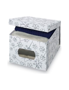 Caja Multiusos Domopak Living 916050 Blanco Blanco/Gris Cartón 42 x 50 x 31 cm de Domopak Living, Cajas y arcones de almacena...