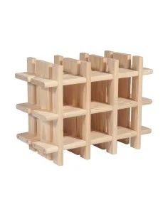 Bottle rack Home ESPRIT Black Natural Metal Fir 90 x 36 x 150 cm | Tienda24 Tienda24.eu