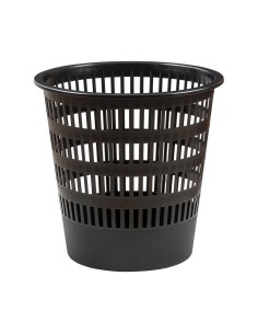 Papelera Plateado Negro Metal 600 ml (9 x 9,7 x 9 cm) | Tienda24 Tienda24.eu