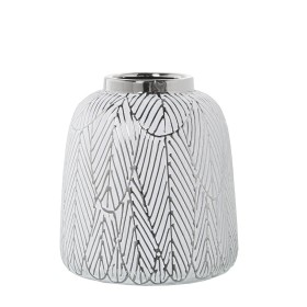 Vase Alexandra House Living White Silver Ceramic 18 x 20 cm by Alexandra House Living, Vases - Ref: D1621104, Price: 22,55 €,...