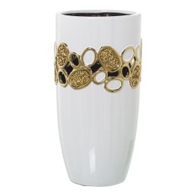 Vase Alexandra House Living Blanc Doré Céramique 15 x 15 x 27 cm de Alexandra House Living, Vases - Réf : D1621128, Prix : 50...