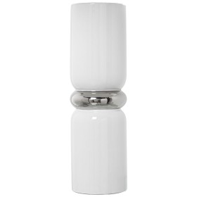 Vase Alexandra House Living Blanc Argenté Céramique 12 x 12 x 37 cm de Alexandra House Living, Vases - Réf : D1621142, Prix :...