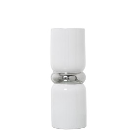 Vaso Alexandra House Living Bianco Argentato Ceramica 11 x 31 cm di Alexandra House Living, Vasi - Rif: D1621143, Prezzo: 22,...