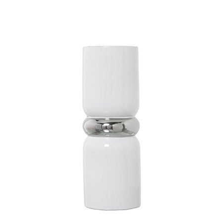 Vaso Alexandra House Living Bianco Argentato Ceramica 11 x 31 cm di Alexandra House Living, Vasi - Rif: D1621143, Prezzo: 22,...