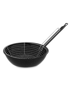 Padella per Friggere con Cestino Vaello Nero Acciaio Smaltato (Ø 26 cm) da Vaello, Padelle universali - Ref: S7908271, Precio...