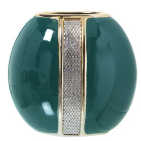 Vaso Alexandra House Living Dourado Prateado Verde-escuro Cerâmica Brilhante 13 x 23 x 22 cm de Alexandra House Living, Jarrõ...