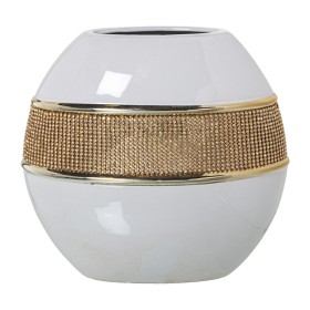 Vase Alexandra House Living Blanc Doré Céramique Brillant 13 x 23 x 21 cm de Alexandra House Living, Vases - Réf : D1621175, ...