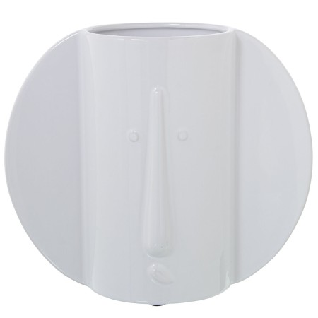 Vase Alexandra House Living Blanc Céramique Brillant Visage 13 x 24 x 20 cm de Alexandra House Living, Vases - Réf : D1621208...