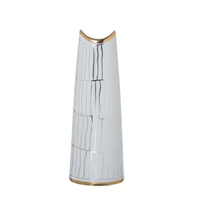 Vaso Alexandra House Living Branco Dourado Cerâmica 12 x 12 x 33 cm de Alexandra House Living, Jarrões - Ref: D1621234, Preço...