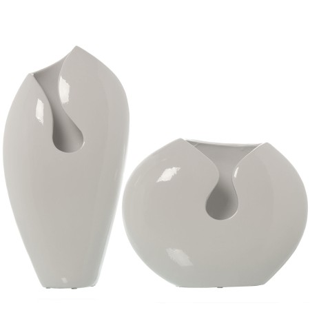 Ensemble de 2 Vases Alexandra House Living Blanc Céramique Brillant 23 x 24 x 42 cm (2 Pièces) de Alexandra House Living, Vas...