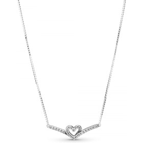 Collier Femme Pandora SPARKLING WISHBONE HEART de Pandora, Colliers - Réf : S72105670, Prix : 85,81 €, Remise : %