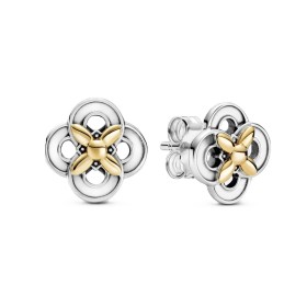 Brincos femininos Pandora TWO-TONE FLOWER Prata esterlina 925 de Pandora, Pendentes - Ref: S72105688, Preço: 94,15 €, Descont...