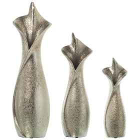 Ensemble de 3 Vases Alexandra House Living Argenté Céramique 13 x 45 x 27 cm (3 Pièces) de Alexandra House Living, Vases - Ré...