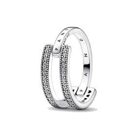 Anel feminino Pandora SIGNATURE LOGO & PAVE DOUBLE BAND - RING - SIZE 52 de Pandora, Anéis - Ref: S72105828, Preço: 86,78 €, ...