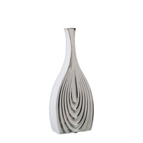 Vase Alexandra House Living White Silver Ceramic 7 x 15 x 33 cm by Alexandra House Living, Vases - Ref: D1621401, Price: 26,2...