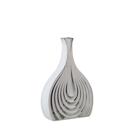 Vase Alexandra House Living White Silver Ceramic 7 x 18 x 27 cm by Alexandra House Living, Vases - Ref: D1621402, Price: 27,5...