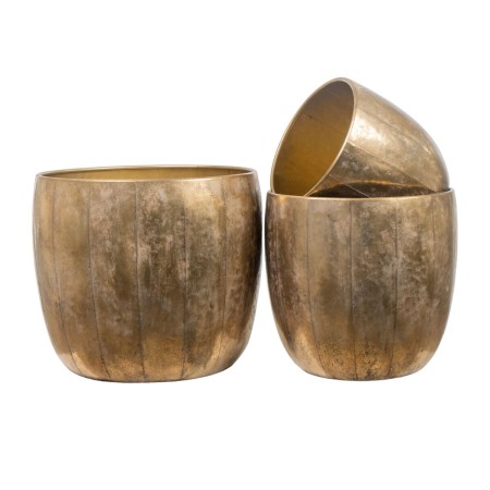 Set of Planters Romimex Golden Metal 40 x 34 x 40 cm 3 Pieces by Romimex, Cachepots - Ref: D1618284, Price: 136,60 €, Discoun...