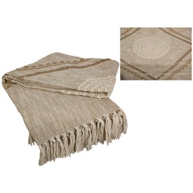 Manta Romimex Beige Bordado 125 x 150 x 150 cm de Romimex, Mantas y colchas - Ref: D1618876, Precio: 87,30 €, Descuento: %