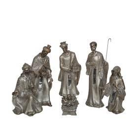 Set of Figures Romimex Silver Resin 13 x 29 x 8 cm Nativity/Bethlehem 6 Pieces by Romimex, Christmas - Ref: D1619671, Price: ...