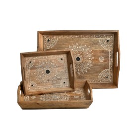 Set di Vassoi Romimex Marrone Legno di mango 47 x 6 x 35 cm 3 Pezzi di Romimex, Piatti e teglie - Rif: D1620095, Prezzo: 102,...