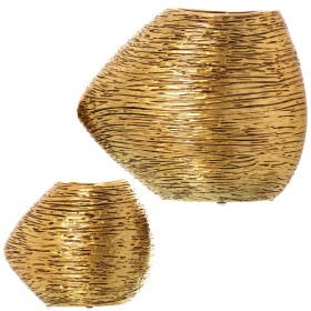 Set of 2 Vases Alexandra House Living Gold Ceramic 34 x 17 x 29 + 22 x 11,5 x 19 cm by Alexandra House Living, Vases - Ref: D...