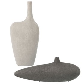 Ensemble de 2 Vases Alexandra House Living Blanc Gris Céramique 22 x 15 x 48 cm 47 x 11 x 18 cm de Alexandra House Living, Va...