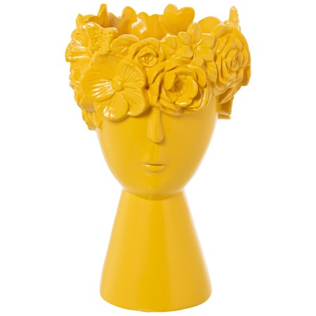 Vase Alexandra House Living Yellow Ceramic Face 18 x 18 x 27 cm by Alexandra House Living, Vases - Ref: D1621503, Price: 65,6...