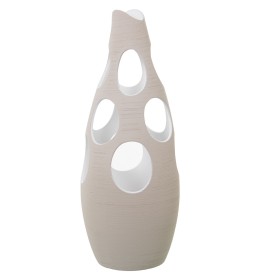 Bodenvase Alexandra House Living Ecru aus Keramik Streifen Kreise 24 x 24 x 63 cm von Alexandra House Living, Vasen - Ref: D1...