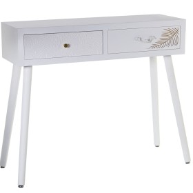 Consola Alexandra House Living Branco Dourado Madeira 90 x 78 x 30 cm de Alexandra House Living, Jogos de móveis - Ref: D1624...