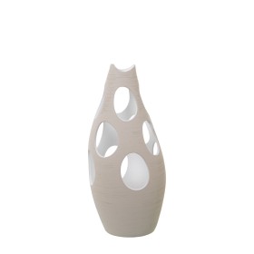 Vase Alexandra House Living Ecru Ceramic Stripes Circles 20 x 20 x 50 cm by Alexandra House Living, Vases - Ref: D1621446, Pr...