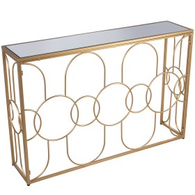 Console Alexandra House Living Transparent Doré Métal 120 x 80 x 28 cm de Alexandra House Living, Tables - Réf : D1624406, Pr...