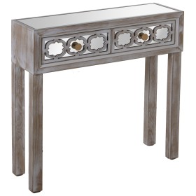 Console Alexandra House Living Trasparente Dorato Legno 80 x 80 x 25 cm di Alexandra House Living, Tavoli - Rif: D1624414, Pr...