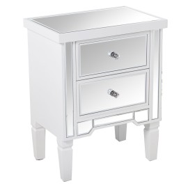 Table de Nuit Alexandra House Living Champagne Bois Miroir 49 x 62 x 33 cm de Alexandra House Living, Tables de chevet - Réf ...