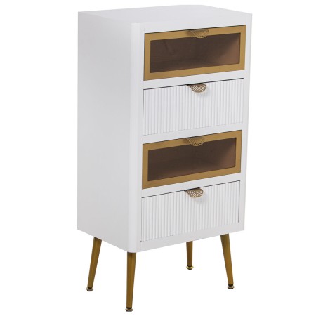 Cassettiera Alexandra House Living Bianco Marrone Dorato Legno 45 x 88 x 30 cm di Alexandra House Living, Comò e cassettiere ...